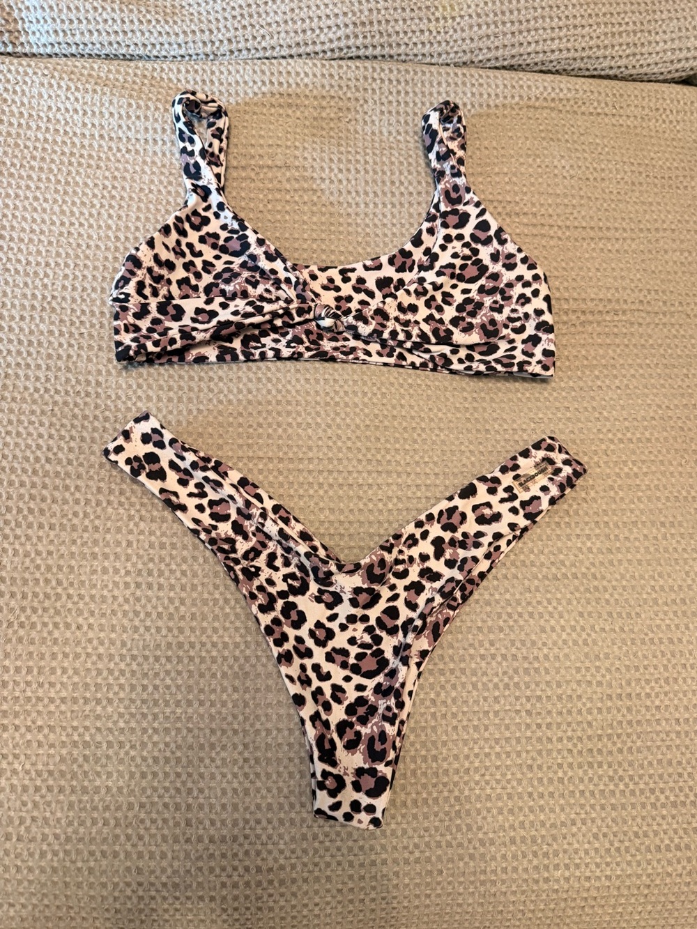 Blackbough Swim Leopard Bikini V-Cut Thong Bottom